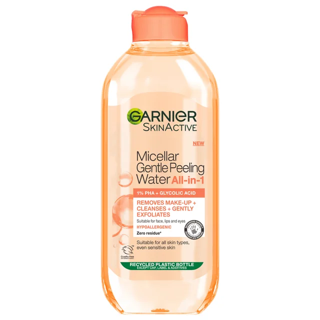 Agua micelar exfoliante suave All-in-1 1% PHA and Glycolic Acid de Garnier 400 ml