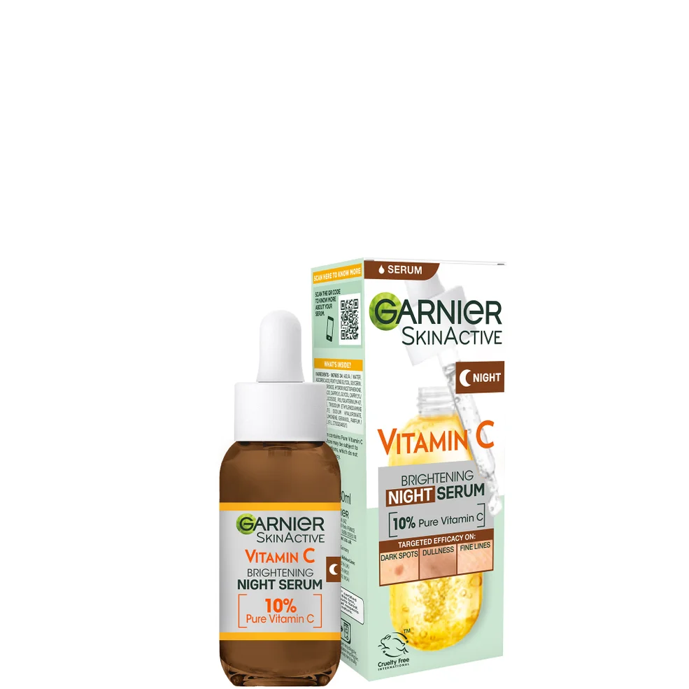 Sérum de noche antimanchas con un 10 % de vitamina C pura y ácido hialurónico de Garnier (30 ml) Imagen 1