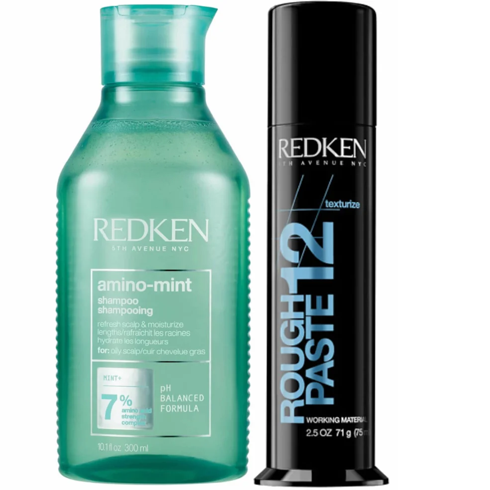 Redken Amino Mint for Oily Scalps and Hair Styling Texture Paste Bundle Imagen 1