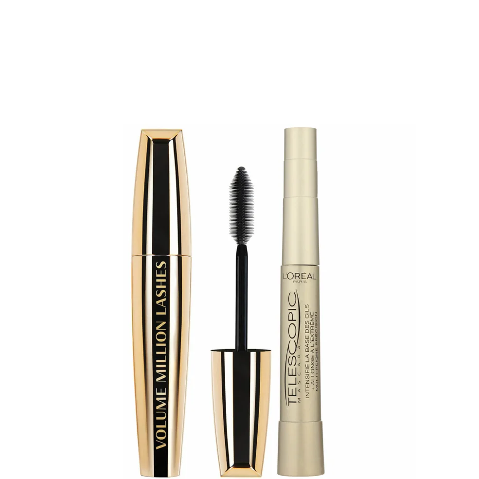 L'Oréal Paris Telescopic Mascara for More Length and Volume and Million Lashes Volume Mascara Bundle Imagen 1