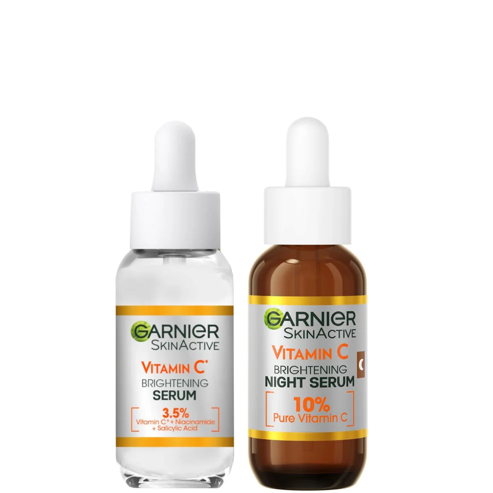 Garnier Vitamin C Day and Night Serum Set for Face, Anti-Dark Spots and Brightening 30ml Imagen 1