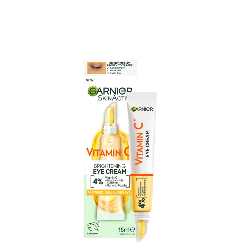 Garnier Brightening 4% Vitamin C, Niacinamide, Caffeine and Banana Powder Eye Cream 15ml Imagen 1