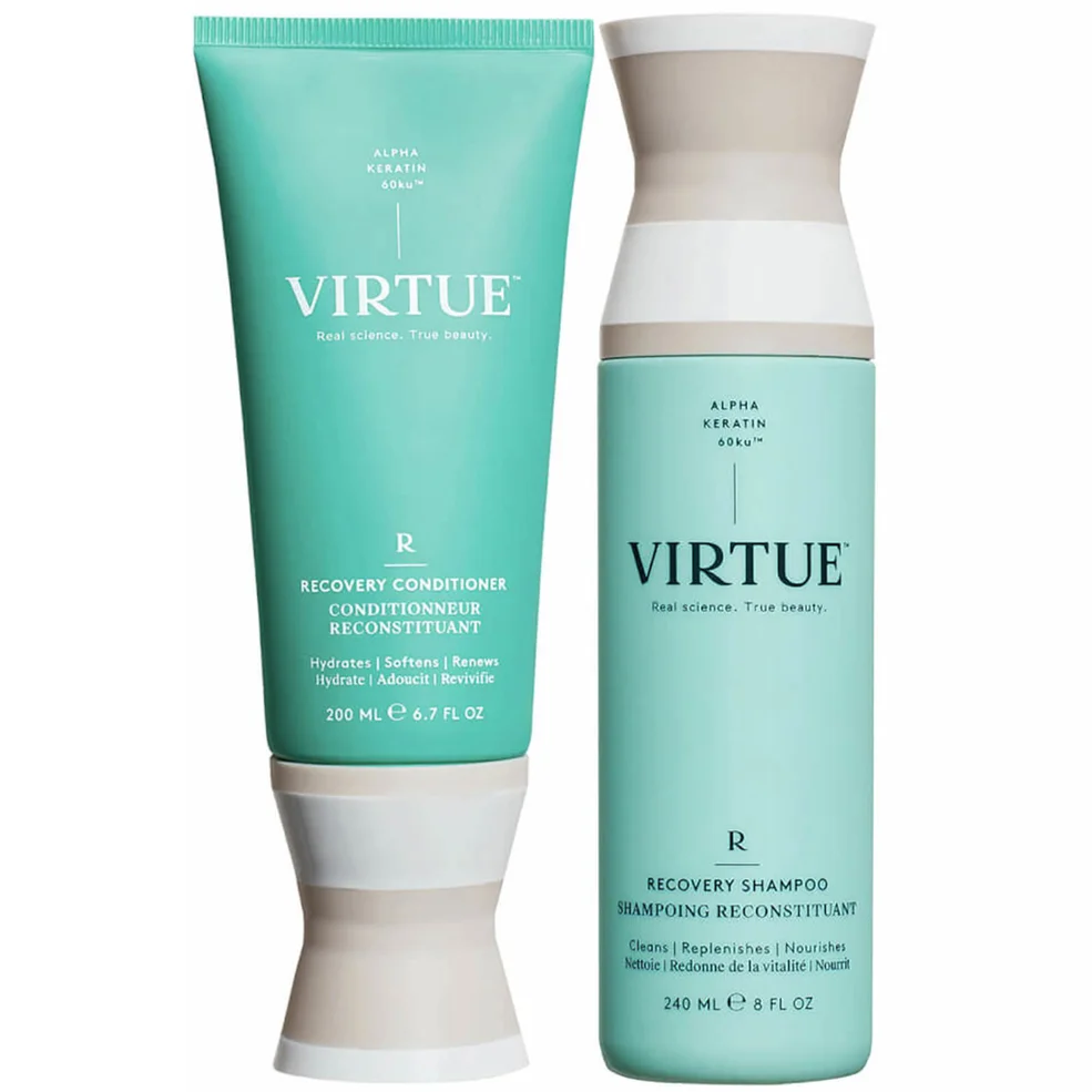 VIRTUE Recovery Shampoo and Conditioner Duo For Dry, Damaged and Coloured Hair Imagen 1