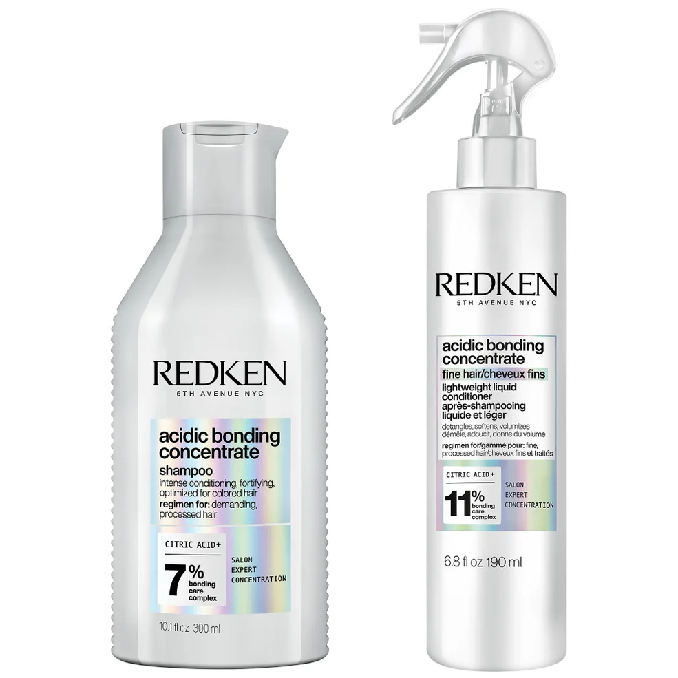 Set de champú concentrado Acidic Bonding y acondicionador líquido ligero Bond Repair de Redken para cabello fino Imagen 1