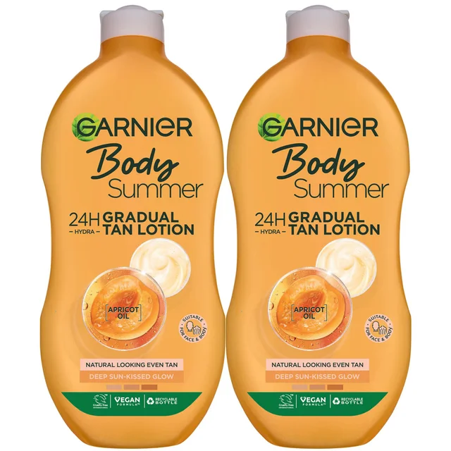 Dúo hidratante de bronceado Summer Body Gradual Deep de Garnier