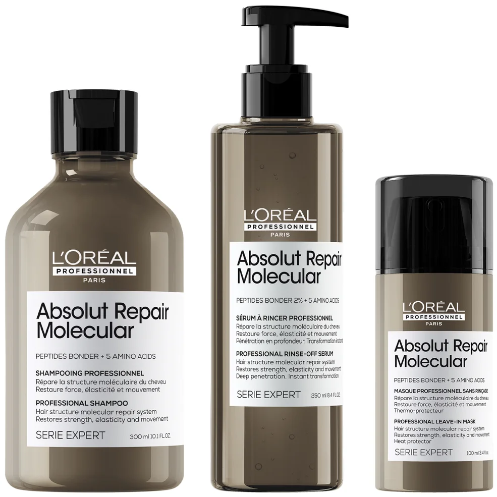 L'Oréal Professionnel Serie Expert Absolut Repair Molecular Shampoo, Rinse-off Serum and Mask Routine for Damaged Hair Imagen 1