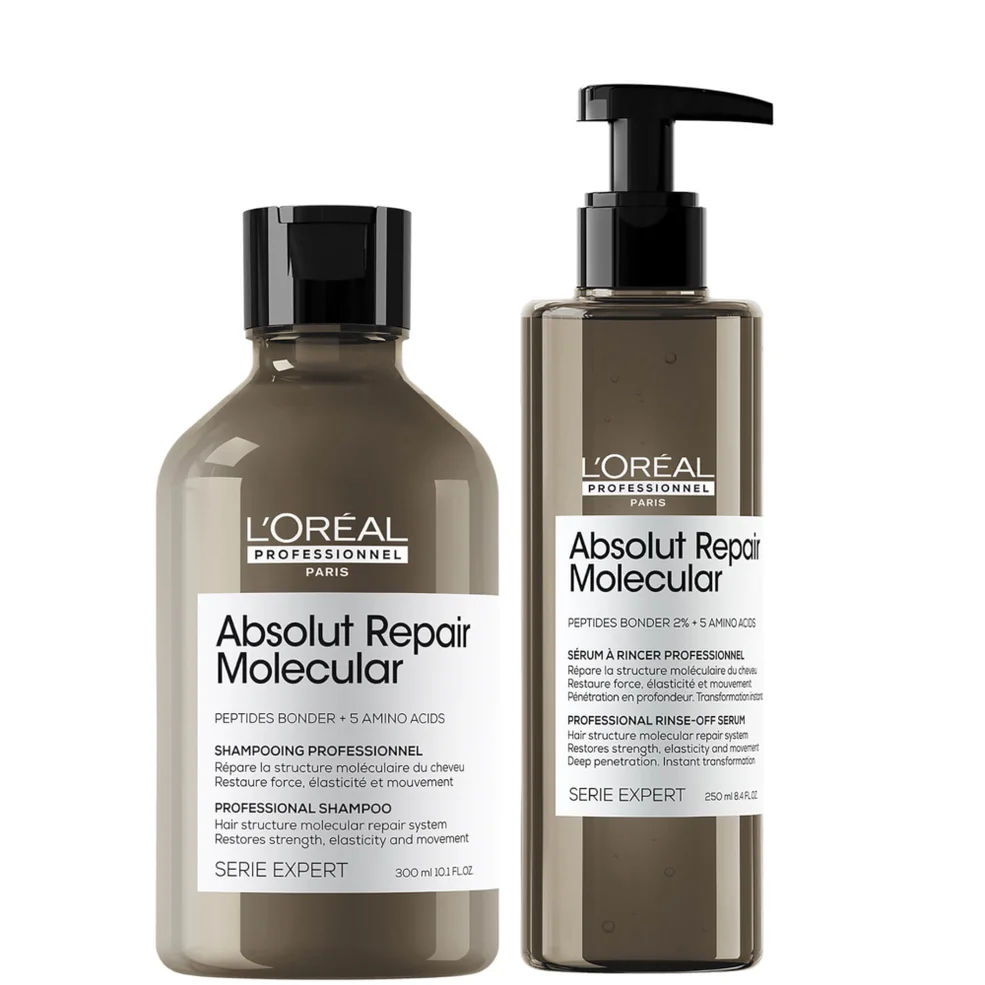 L'Oréal Professionnel Serie Expert Absolut Repair Molecular Shampoo and Rinse-off Serum Duo for Damaged Hair Imagen 1