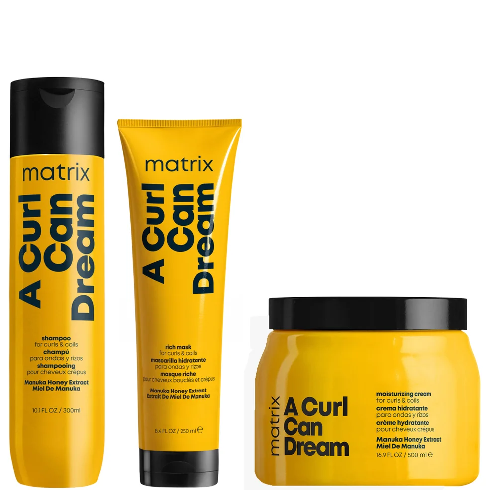 Matrix A Curl Can Dream Manuka Honey Infused Shampoo, Mask and Leave-in Cream Routine for Curls and Coils Imagen 1