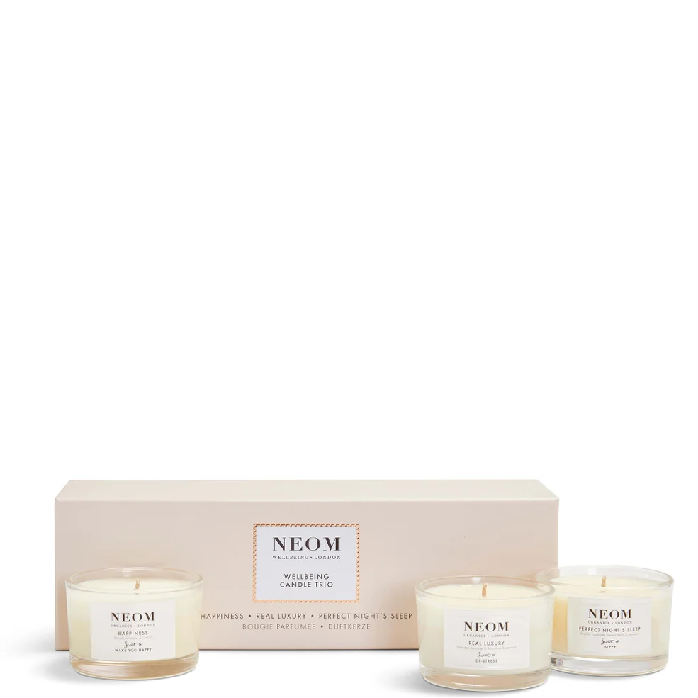 NEOM Wellbeing Candle Trio Imagen 1