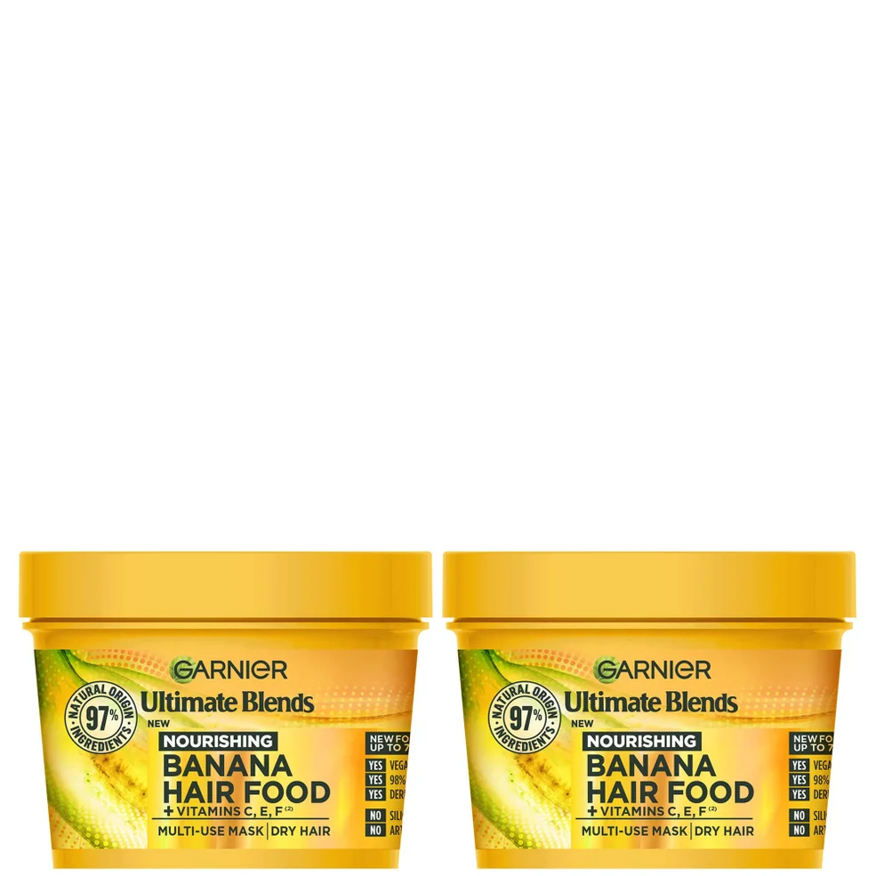 Garnier Ultimate Blends Banana 3-in-1 Dry Hair Mask Duo Imagen 1