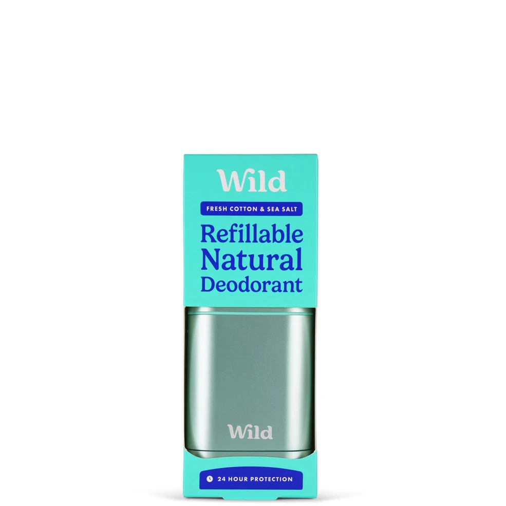 Wild Fresh Cotton and Sea Salt Deodorant in Aqua Case 40g Imagen 1