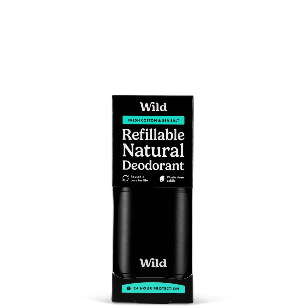 Wild Men's Fresh Cotton and Sea Salt Deodorant in Black Case 40g Imagen 1
