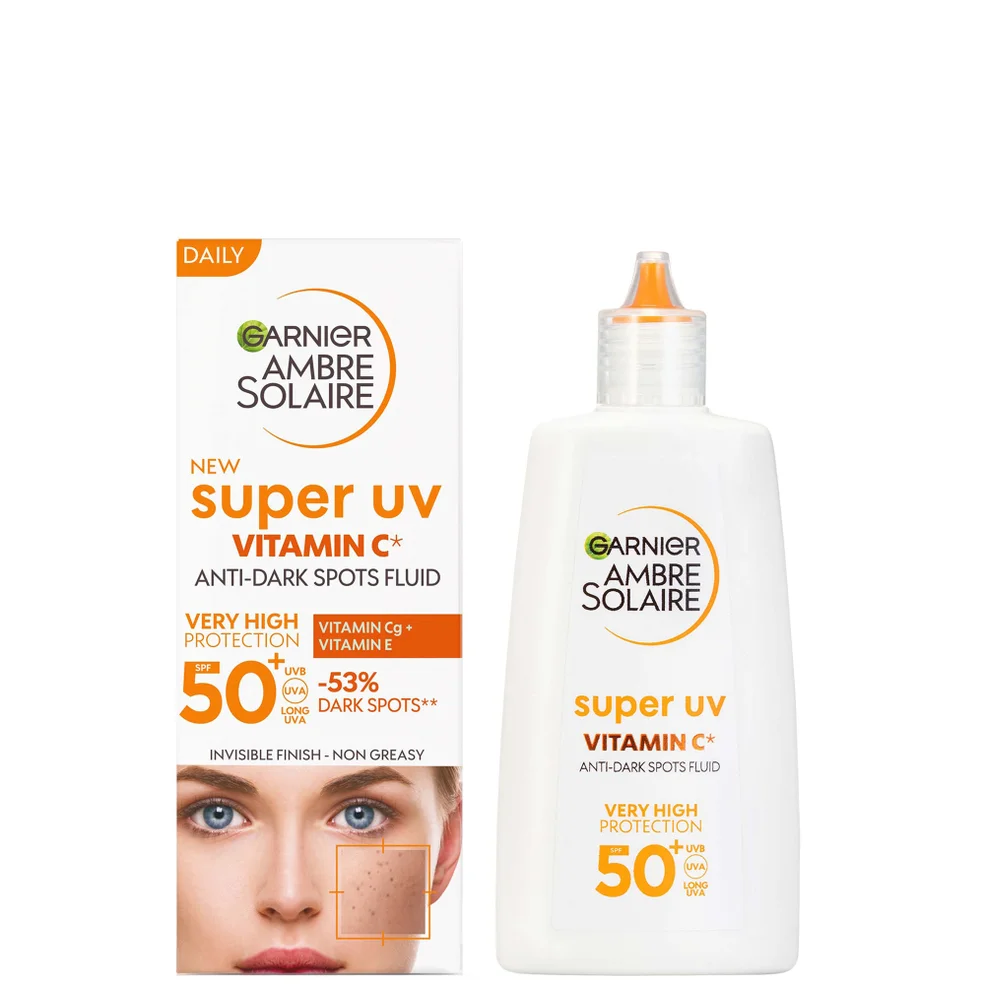 Garnier Ambre Solaire Super UV Vitamin C Facial Fluid for Daily Use SPF 50+ 40ml Imagen 1