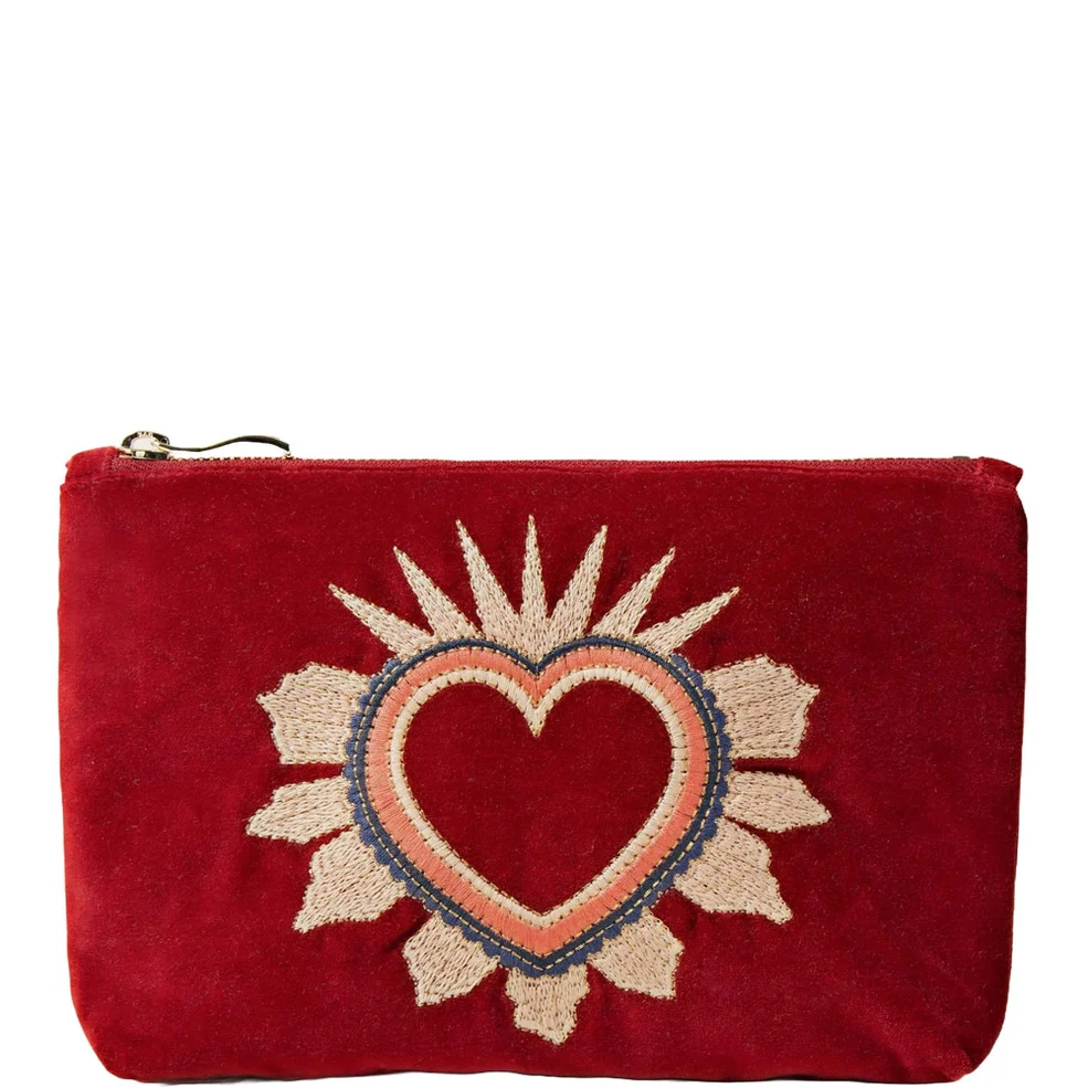 Elizabeth Scarlett Sacred Heart Rouge Velvet Mini Pouch Imagen 1