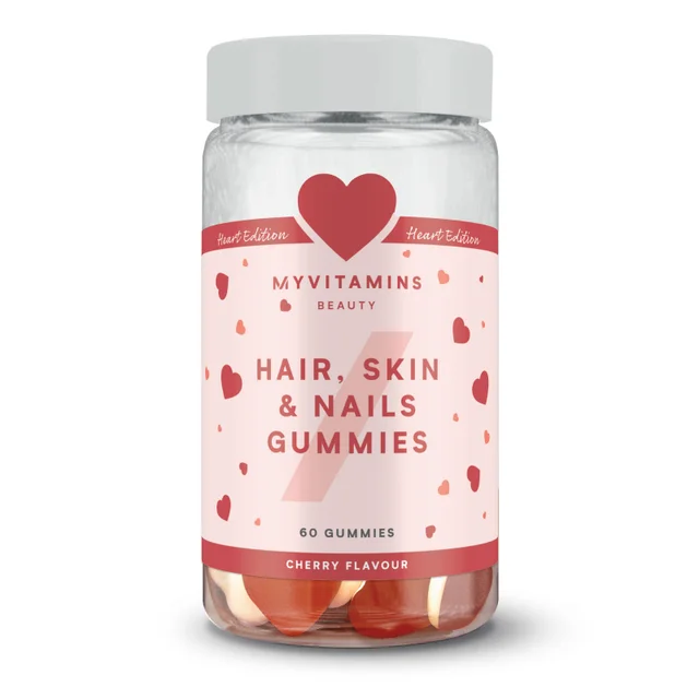 Gominolas para Cabello, Piel y Uñas - Sabor cereza y forma de corazón