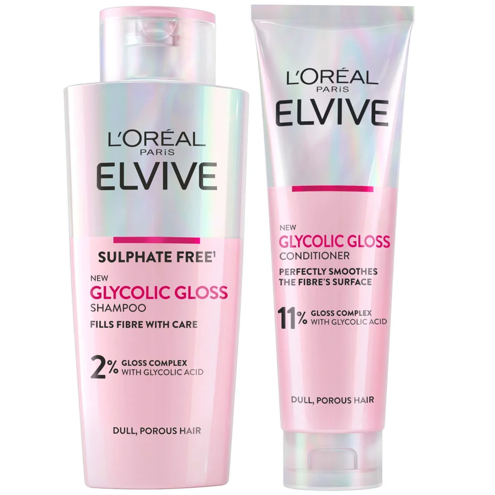 L'Oréal Paris Elvive Glycolic Gloss Shampoo and Conditioner Set for Dull Hair Imagen 1