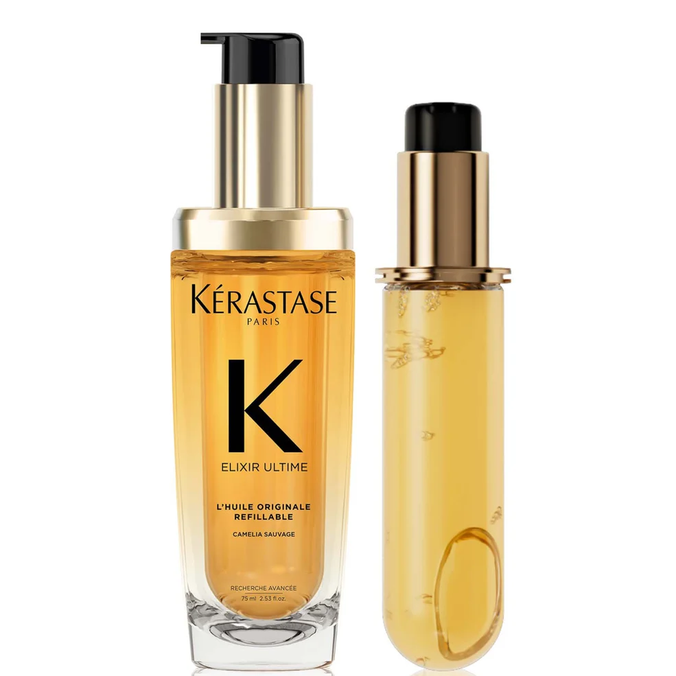 Kérastase Elixir Ultime L'Huile Originale Hair Oil 75ml for All Hair Types with 75ml Refill Bundle Imagen 1