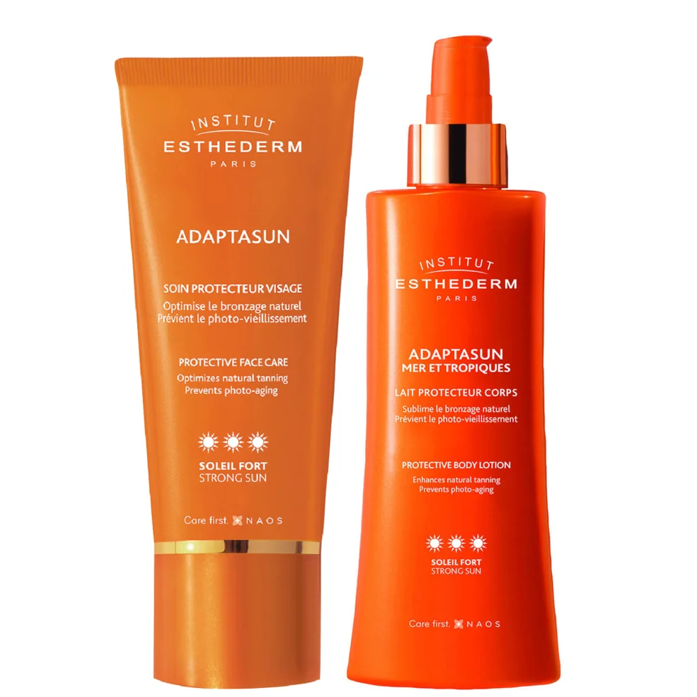 Institut Esthederm Adaptasun UVA/UVB Protective Face and Body Duo - Strong Sun Imagen 1