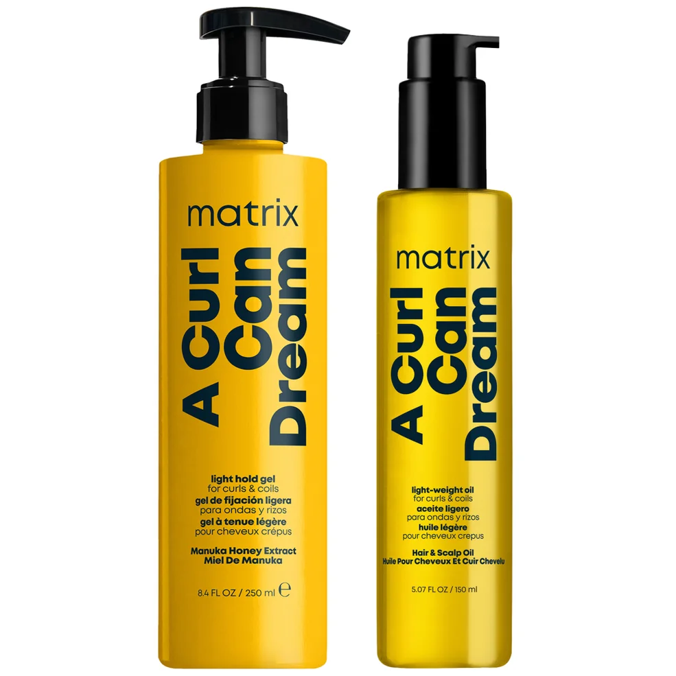 Matrix A Curl Can Dream Defining Light Hold Hair Gel 250ml and Moisturising Hair Oil 150ml Bundle for Curls and Coils Imagen 1