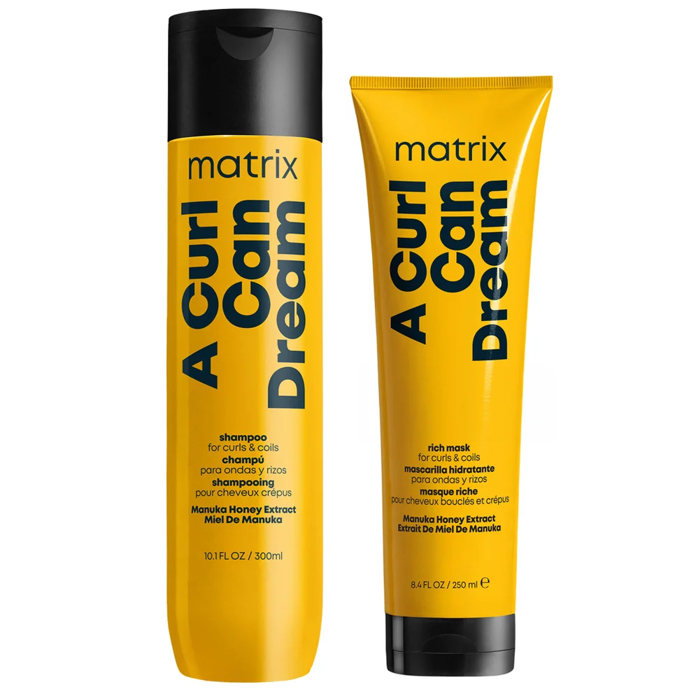 Matrix A Curl Can Dream Cleansing Shampoo Infused with Manuka Honey Extract 300ml and Hair Mask 250ml Bundle for Curls and Coils Imagen 1