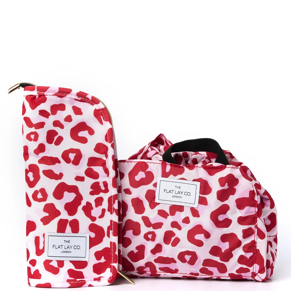 The Flat Lay Co. X LookFantastic Makeup Bag Duo in Pink Leopard Imagen 1