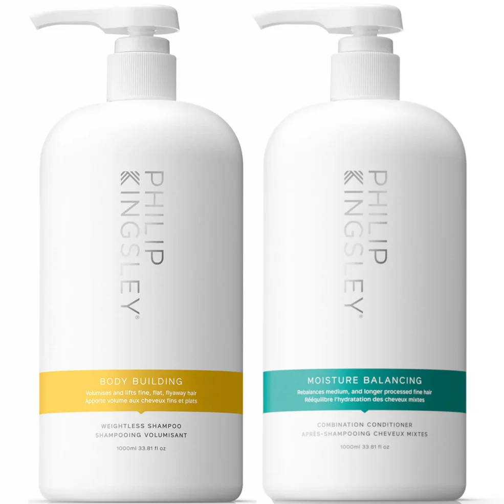 Philip Kingsley Body Building Shampoo 1000ml and Moisture Balancing Conditioner 1000ml Duo Imagen 1