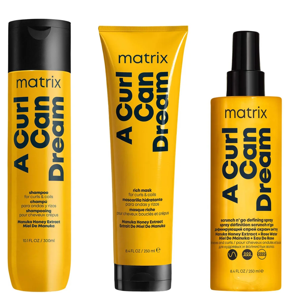 Matrix A Curl Can Dream Shampoo Hair Mask and Scrunch 'N' Go Defining Spray for Wavy and Curly Hair Imagen 1