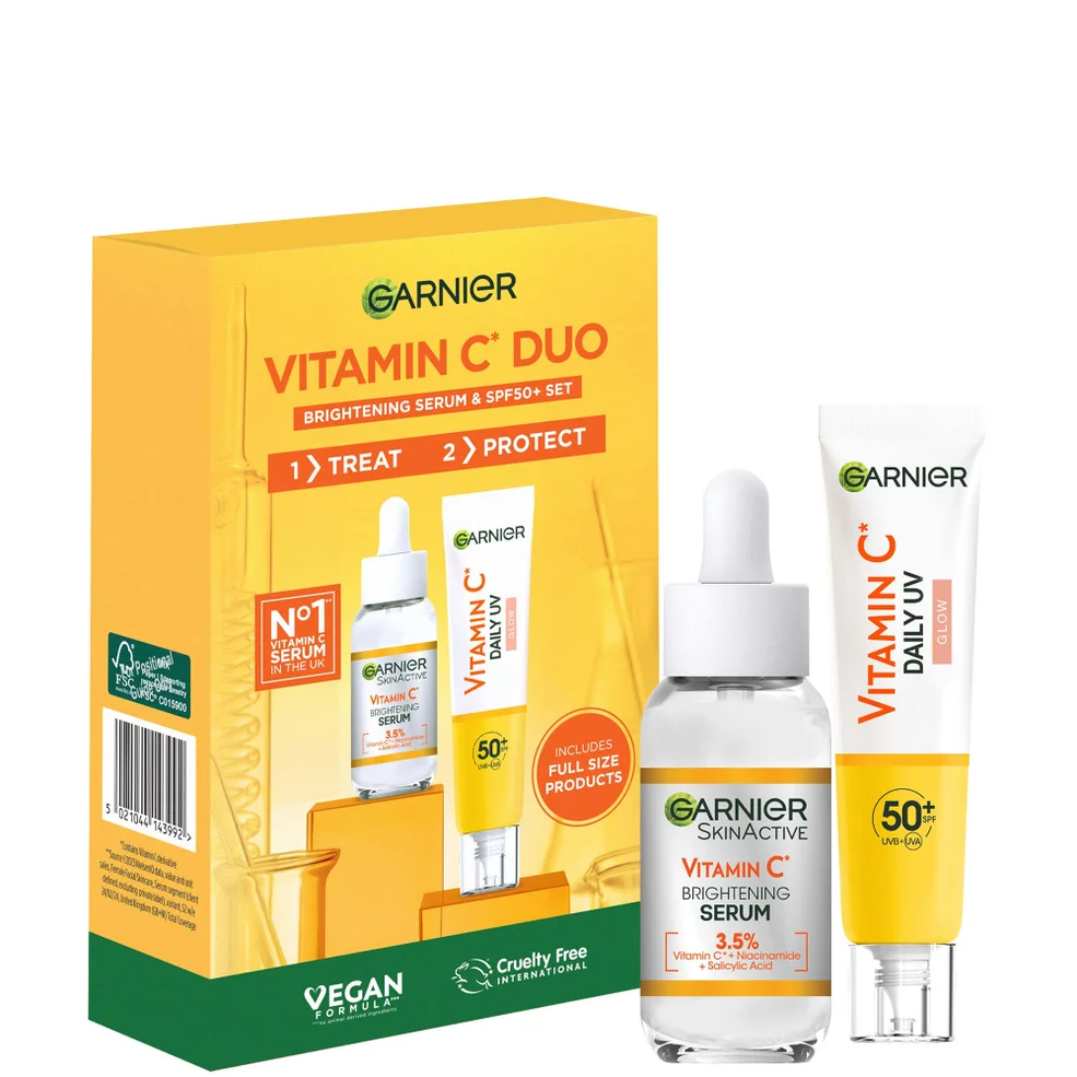 Garnier Vitamin C Brightening Serum & Glow UV Fluid SPF 50+ Face Duo Set Imagen 1