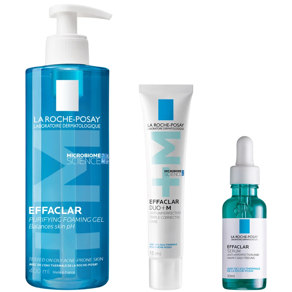 La Roche-Posay Breakout-Fighting Set- High Strength: Effaclar Cleanser, Serum and Corrective Care Imagen 1