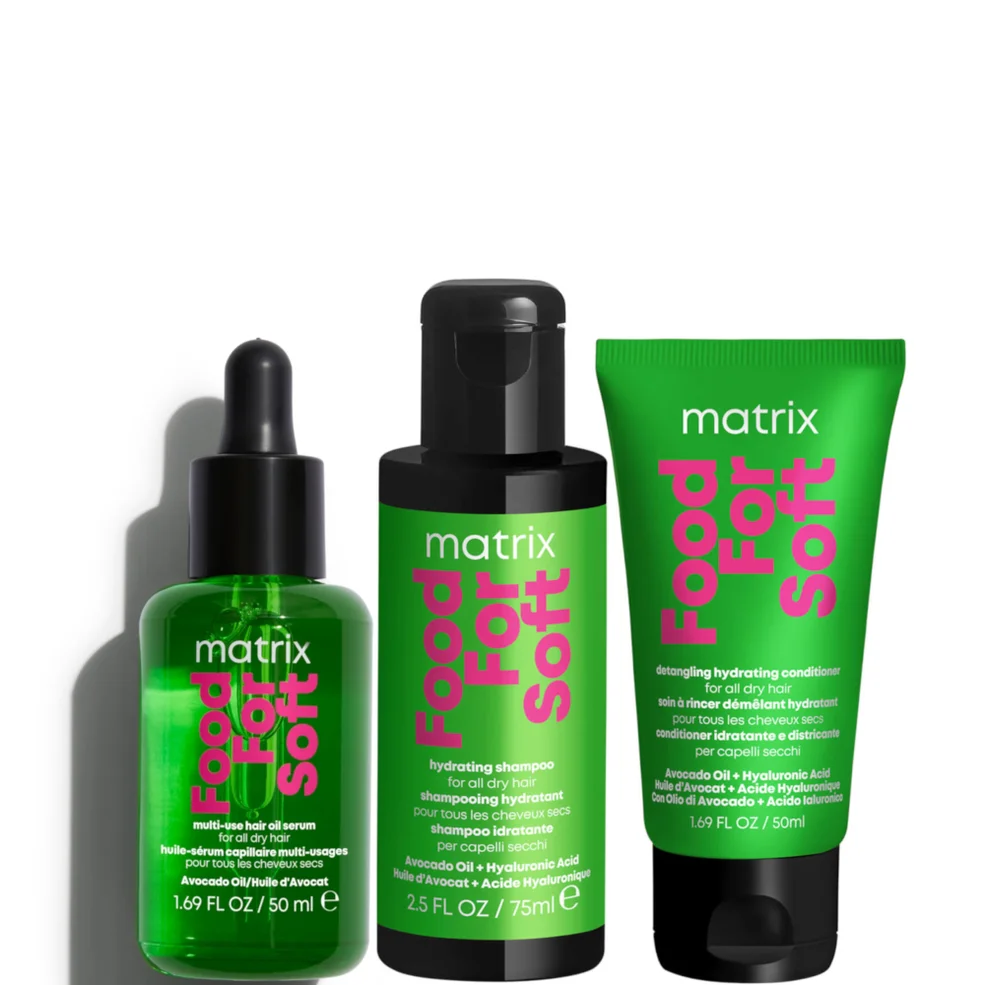 Matrix Food For Soft Hydrating Shampoo 75ml, Moisturising Conditioner 50ml and Hair Oil 50ml For Dry Hair Imagen 1