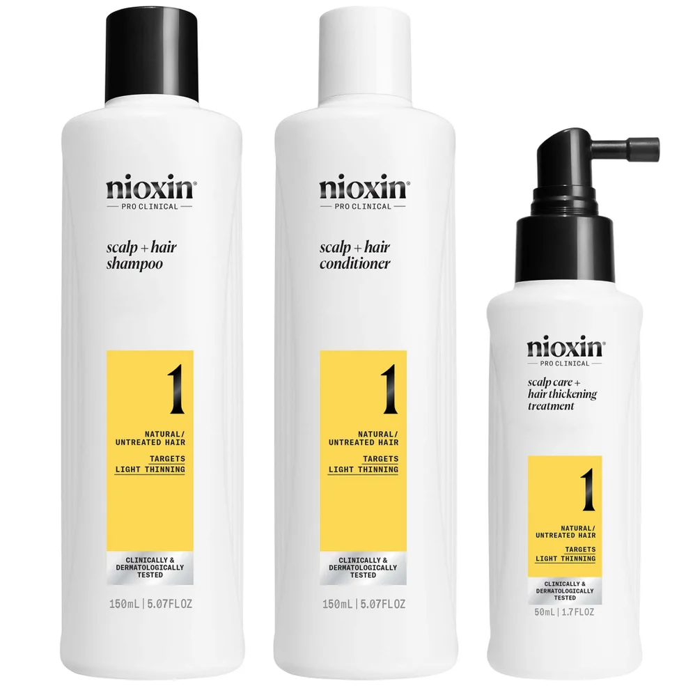 NIOXIN Scalp and Hair Thickening System 1 for Natural Hair with Light Thinning Trial Kit Imagen 1