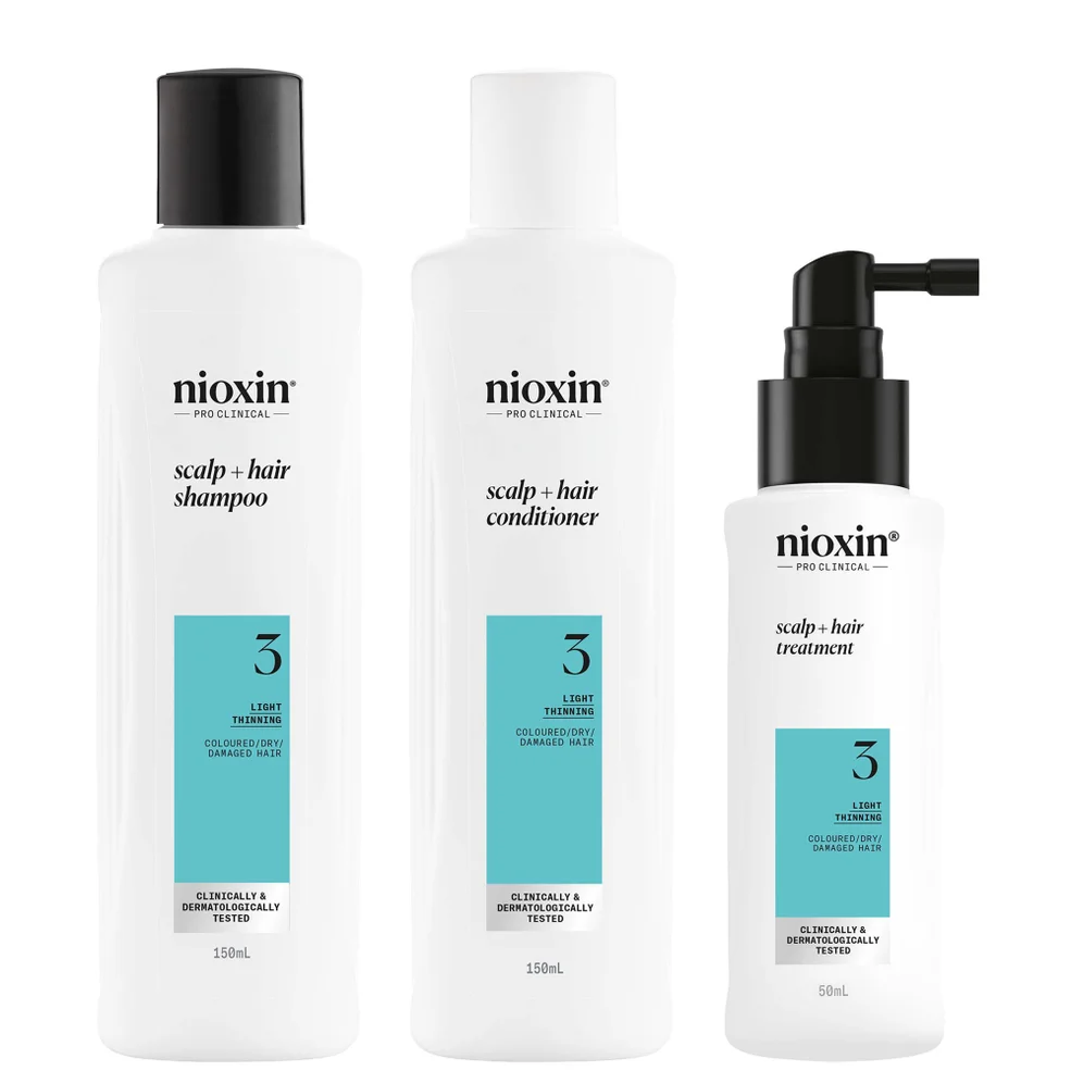 NIOXIN Scalp and Hair Thickening System 3 for Coloured Dry and Damaged Hair with Light Thinning Trial Kit Imagen 1