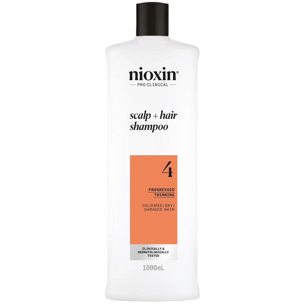 NIOXIN Scalp and Hair Thickening System 4 Shampoo for Coloured Dry and Damaged Hair with Progressed Thinning 1L Imagen 1