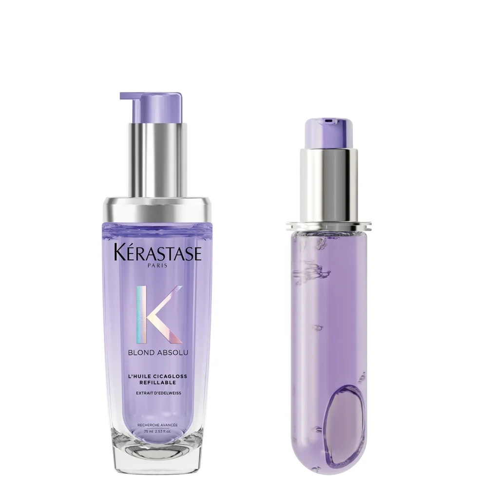 Kérastase Blond Absolu L’Huile Cicagloss Refillable Hair Oil 75ml and Refill Capsule Duo for Blonde or Lightened Hair Imagen 1