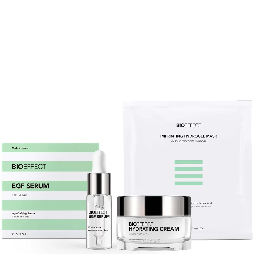 BIOEFFECT Icons Set including EGF Serum, Hydrating Cream 50ml and Imprinting Hydrogel Mask 25g Imagen 1