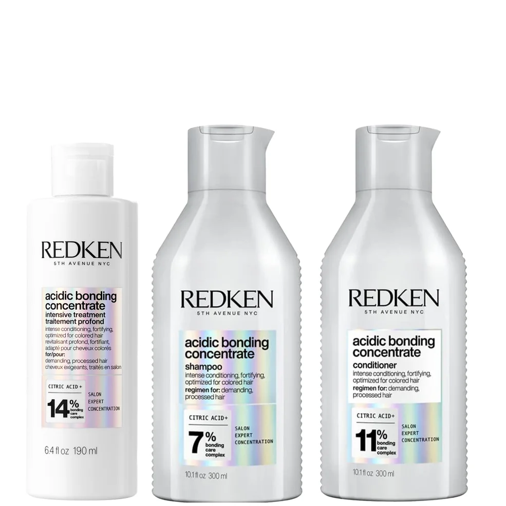 Redken Acidic Bonding Concentrate Pre-Treatment 190ml, Shampoo and Conditioner 300ml Bundle for Damaged Hair Bundle Imagen 1
