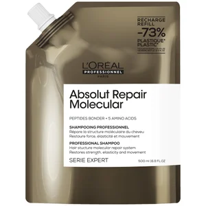 L'Oréal Professionnel Absolut Repair Molecular Shampoo Refill Pack 500ml for Damaged Hair - Size 500ml Refill