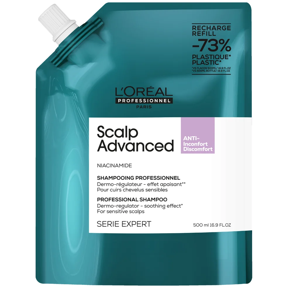 L'Oréal Professionnel Scalp Advanced Anti-Discomfort Shampoo Refill Pack 500ml for Itchy, Dry Scalp Imagen 1