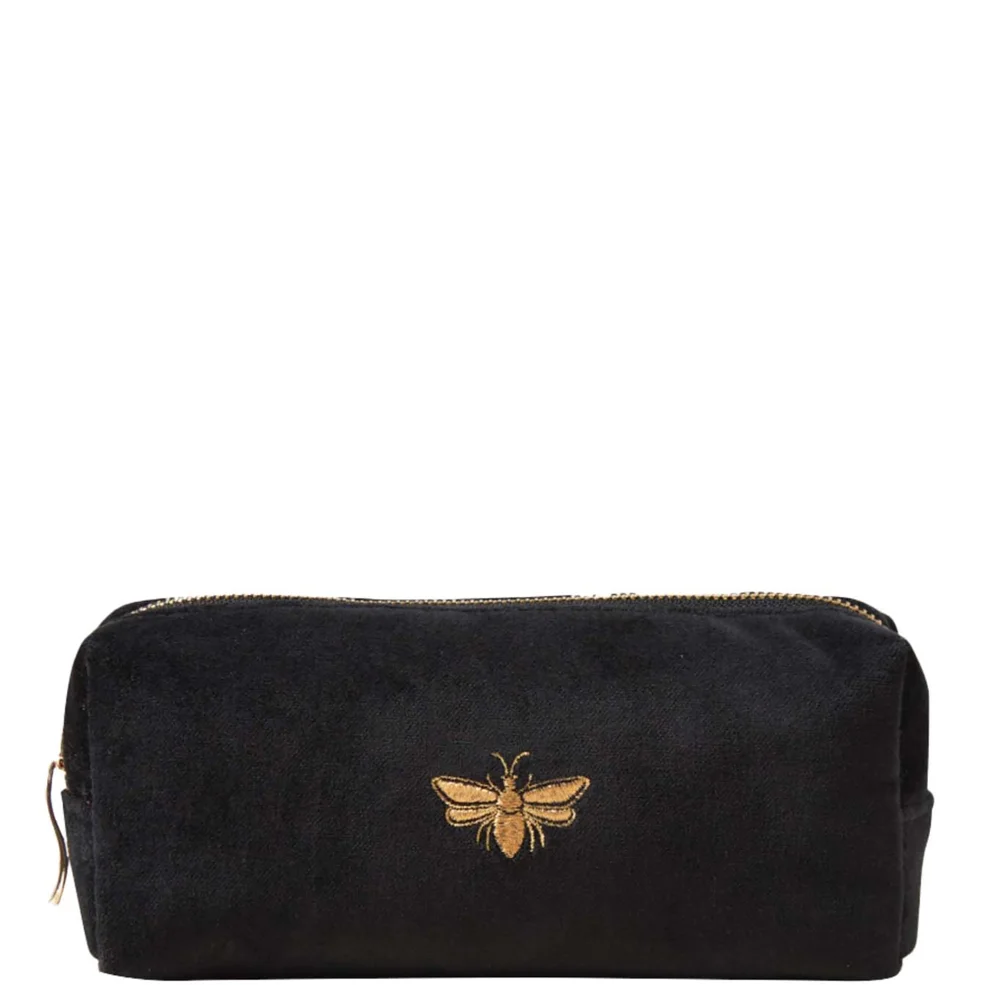 Elizabeth Scarlett Honey Bee Charcoal Velvet Makeup Brush Bag Imagen 1