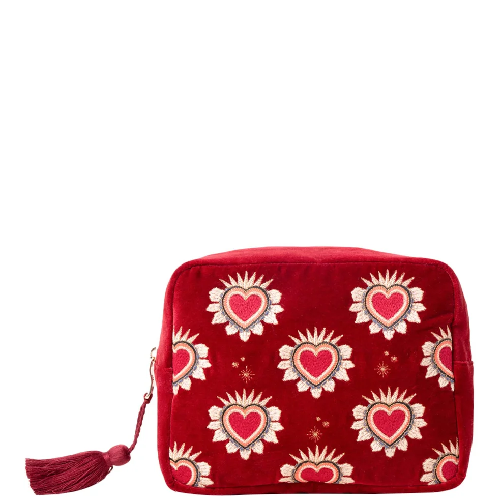 Elizabeth Scarlett Sacred Hearts Rouge Velvet Wash Bag Imagen 1