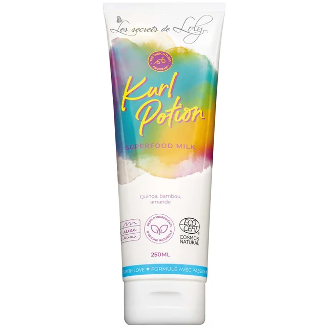 Crema de textura ligera sin aclarado Kurl Potion Superfood Milk de Les Secrets de Loly, 250 ml
