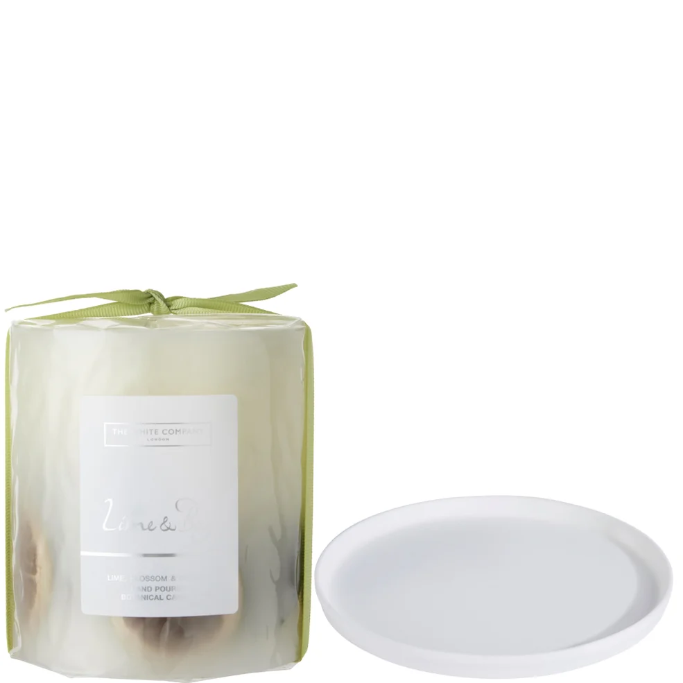 The White Company Lime and Bay Botanical Candle and Plate - Medium Imagen 1