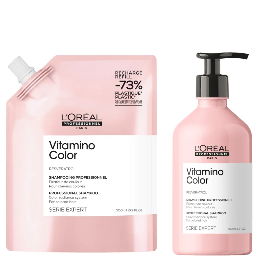 L’Oréal Professionnel Vitamino Color Shampoo 500ml and Refill Pack 500ml for coloured hair Imagen 1