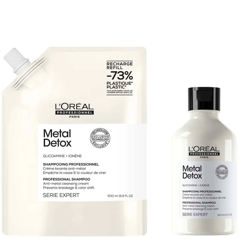 L’Oréal Professionnel Metal Detox Shampoo 300ml and Refill Pack 500ml for breakage & colour protection Imagen 1