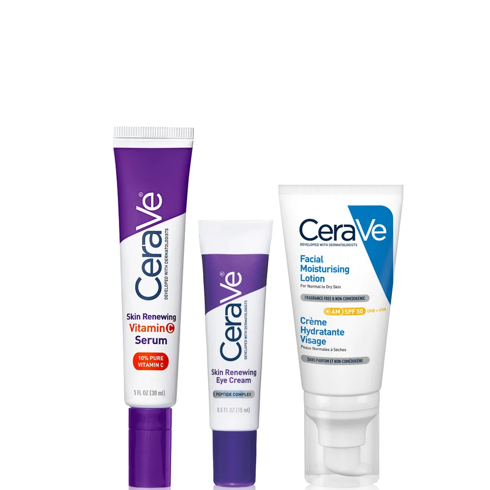 CeraVe Daily Care Routine for First Signs of Ageing Eye Cream Vitamin C Serum and Moisturiser with SPF50 Imagen 1