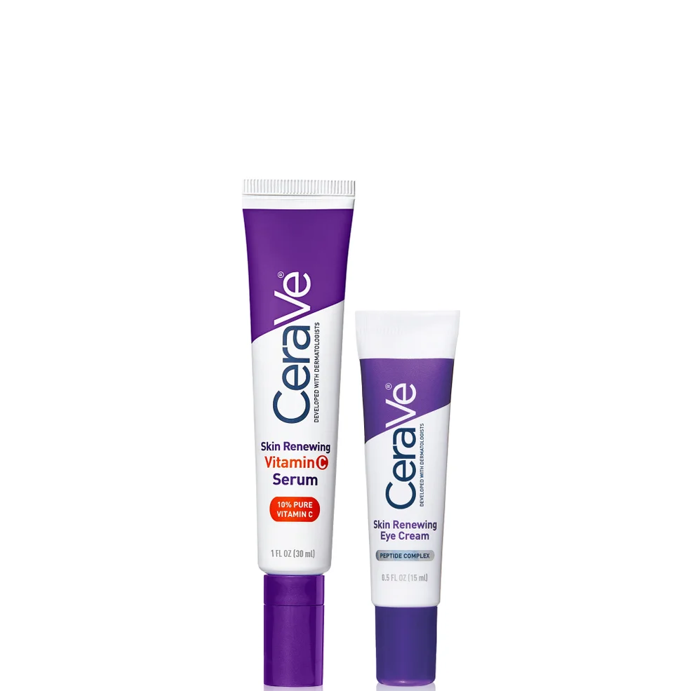 CeraVe Skin Renewing Duo for Visibly Brighter Smoother Skin with Vitamin C Serum and Eye Cream Imagen 1