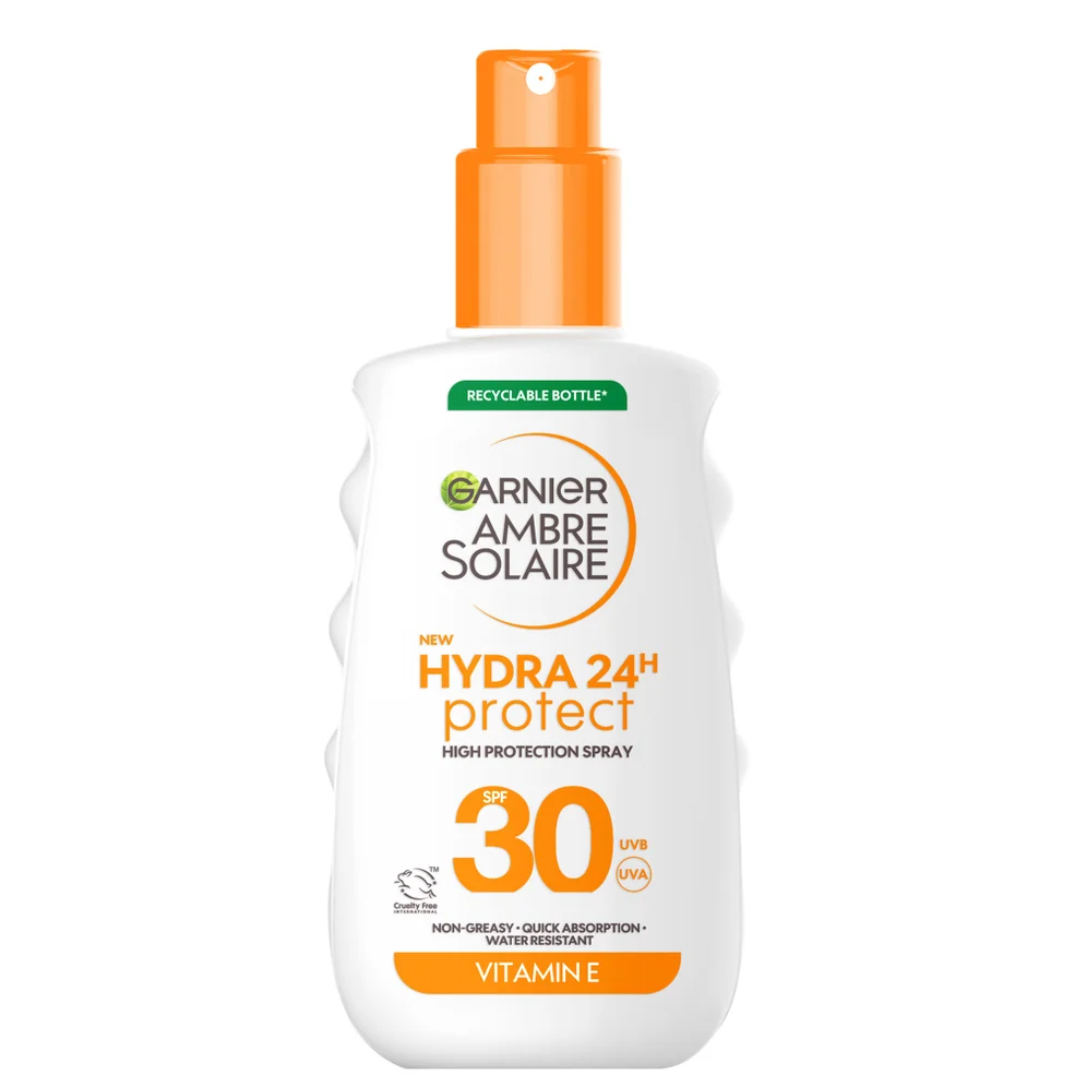 Garnier Ambre Solaire SPF 30 Hydra 24 Hour Protect Hydrating Sun Cream Spray With Vitamin E, 150ml Imagen 1