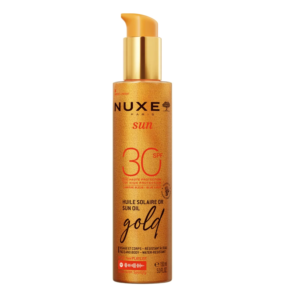 Nuxe Sun Aceite solar dorado con brillos SPF 30 150 ml Imagen 1