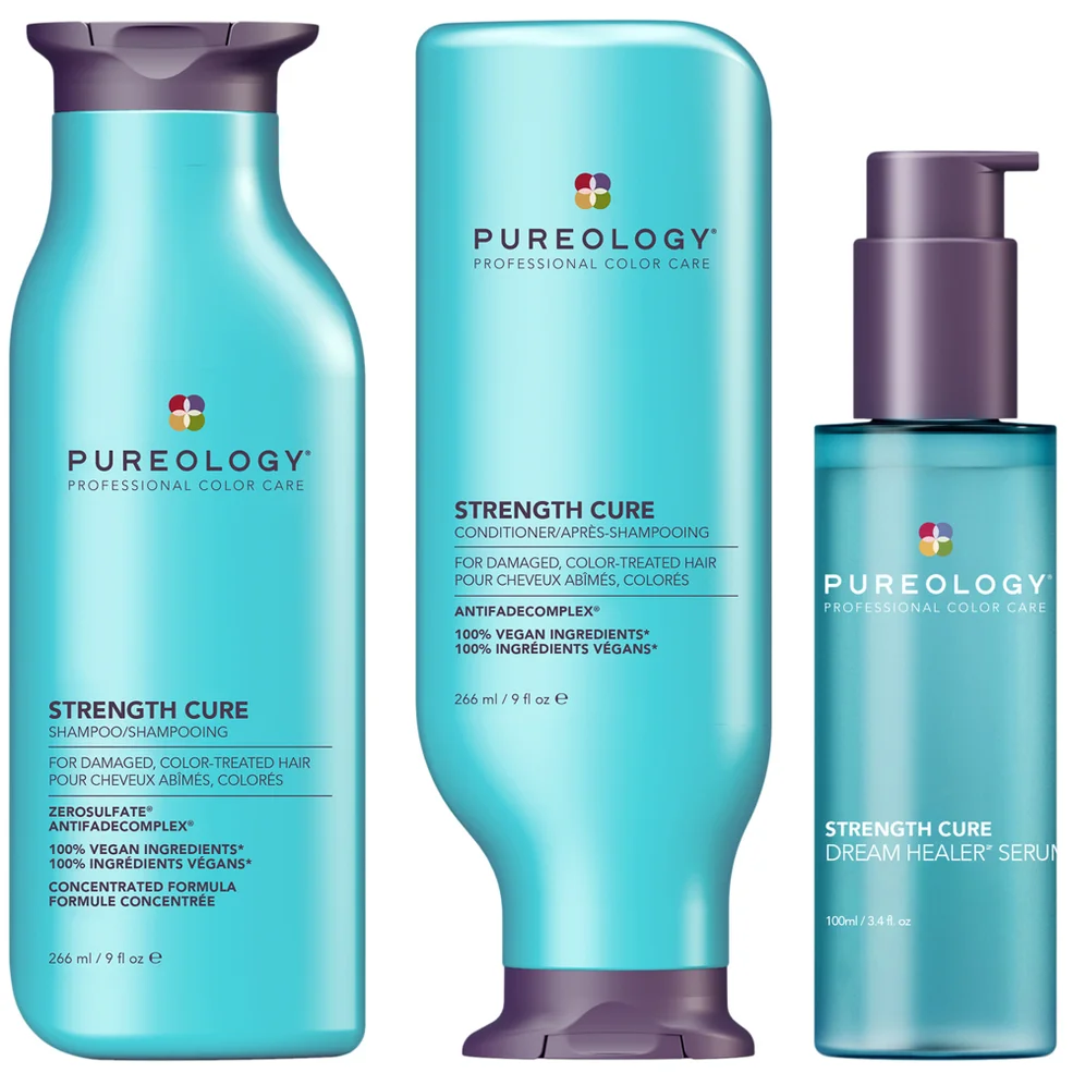 Pureology Strength Cure Shampoo & Conditioner 266ml With Strength Cure Serum 100ml Imagen 1