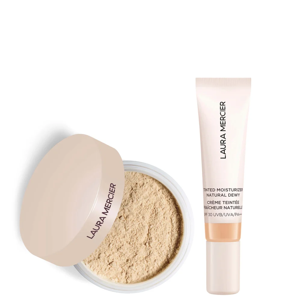 Laura Mercier Mini Translucent Loose Setting Powder Ultra Blur and Travel Size Tinted Moisturiser Dewy Duo (various shades) Imagen 1
